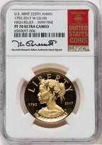 2017-W $100 American Liberty High Relief Kenneth Bressett Red Book NGC PF70