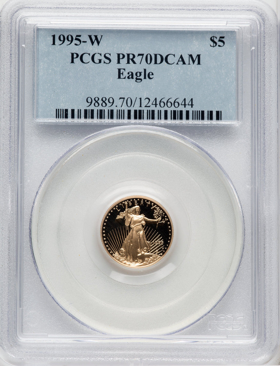 1995-W $5 Tenth-Ounce Gold Eagle Blue Gradient PCGS PR70 (767230059)