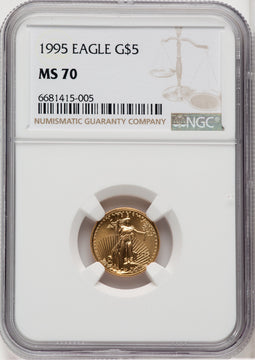 1995 $5 Tenth-Ounce Gold Eagle Brown Label NGC MS70 (768383001)