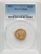 1911 $2.50 Indian Quarter Eagle PCGS MS62 (768246030)
