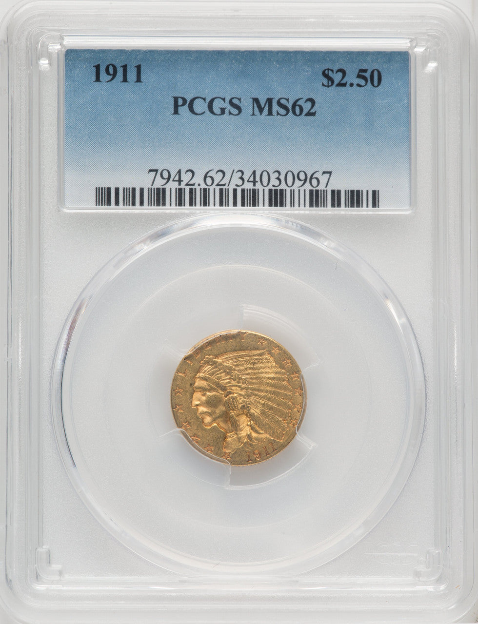 1911 $2.50 Indian Quarter Eagle PCGS MS62 (768246030)