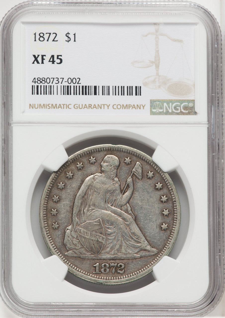 1872 S$1 Seated Dollar NGC XF45