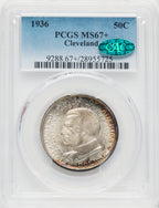 1936 50C Cleveland CAC Commemorative Silver PCGS MS67+