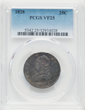 1828 25C Bust Quarter PCGS VF25