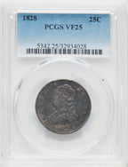 1828 25C Bust Quarter PCGS VF25