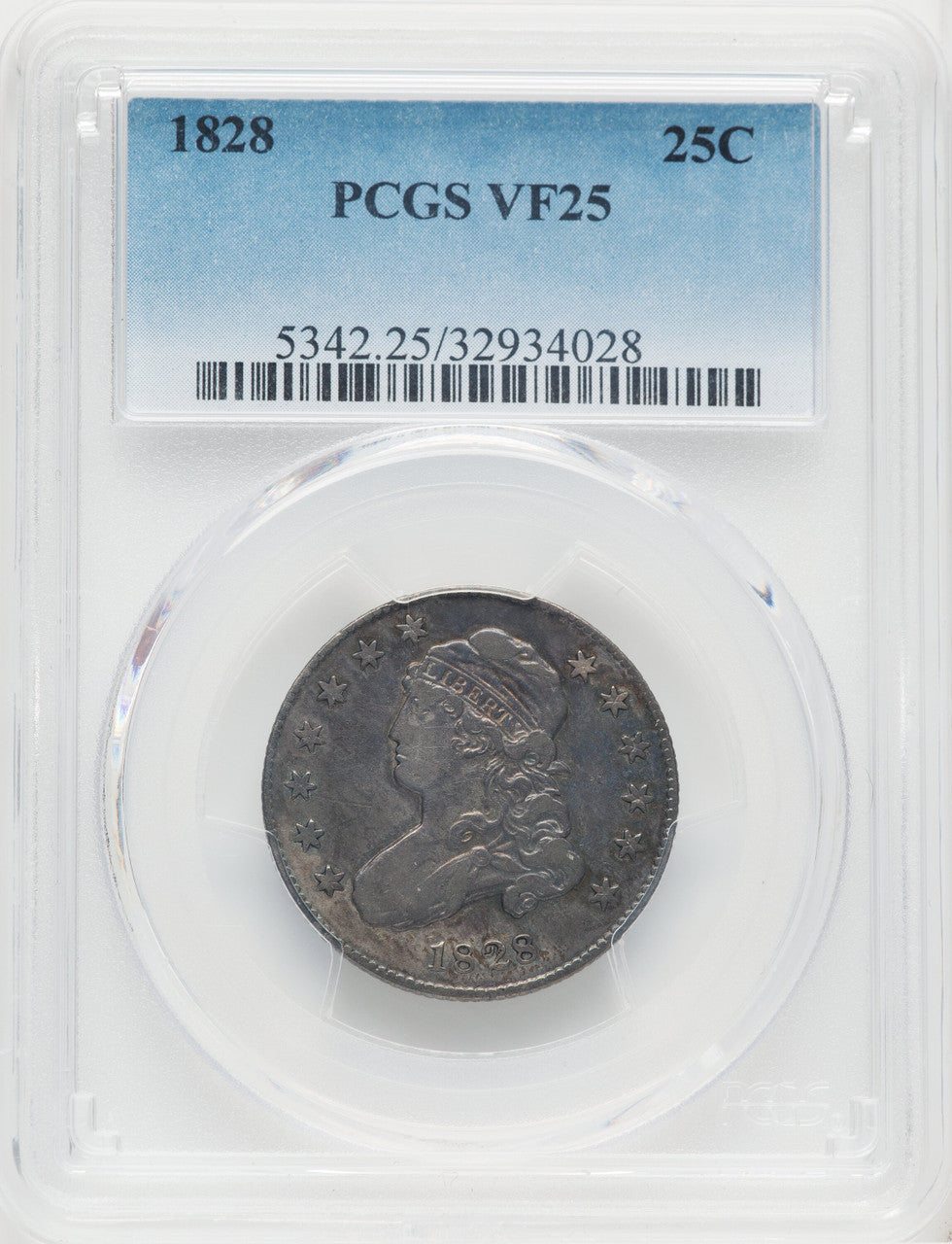 1828 25C Bust Quarter PCGS VF25