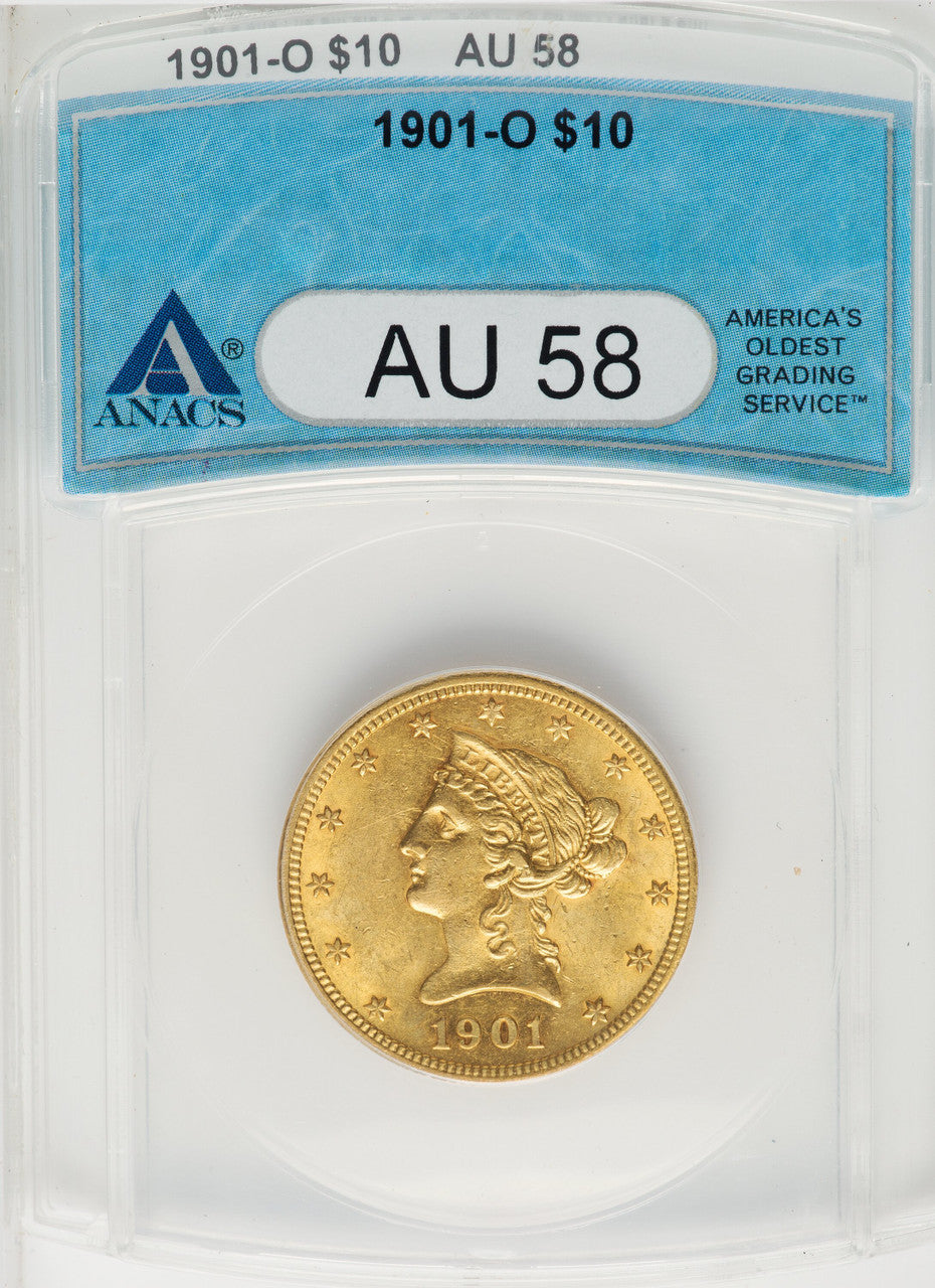 1901-O $10 Liberty Eagle ANACS AU58
