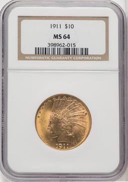 1911 $10 Indian Eagle NGC MS64 (504548007)