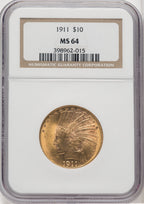 1911 $10 Indian Eagle NGC MS64 (504548007)
