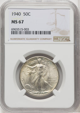 1940 50C Walking Liberty Half Dollar NGC MS67 (768282001)