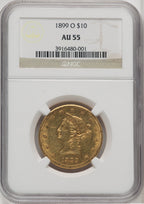 1899-O $10 Liberty Eagle NGC AU55