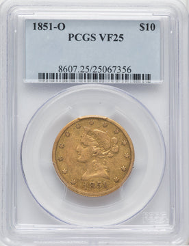 1851-O $10 Liberty Eagle PCGS VF25
