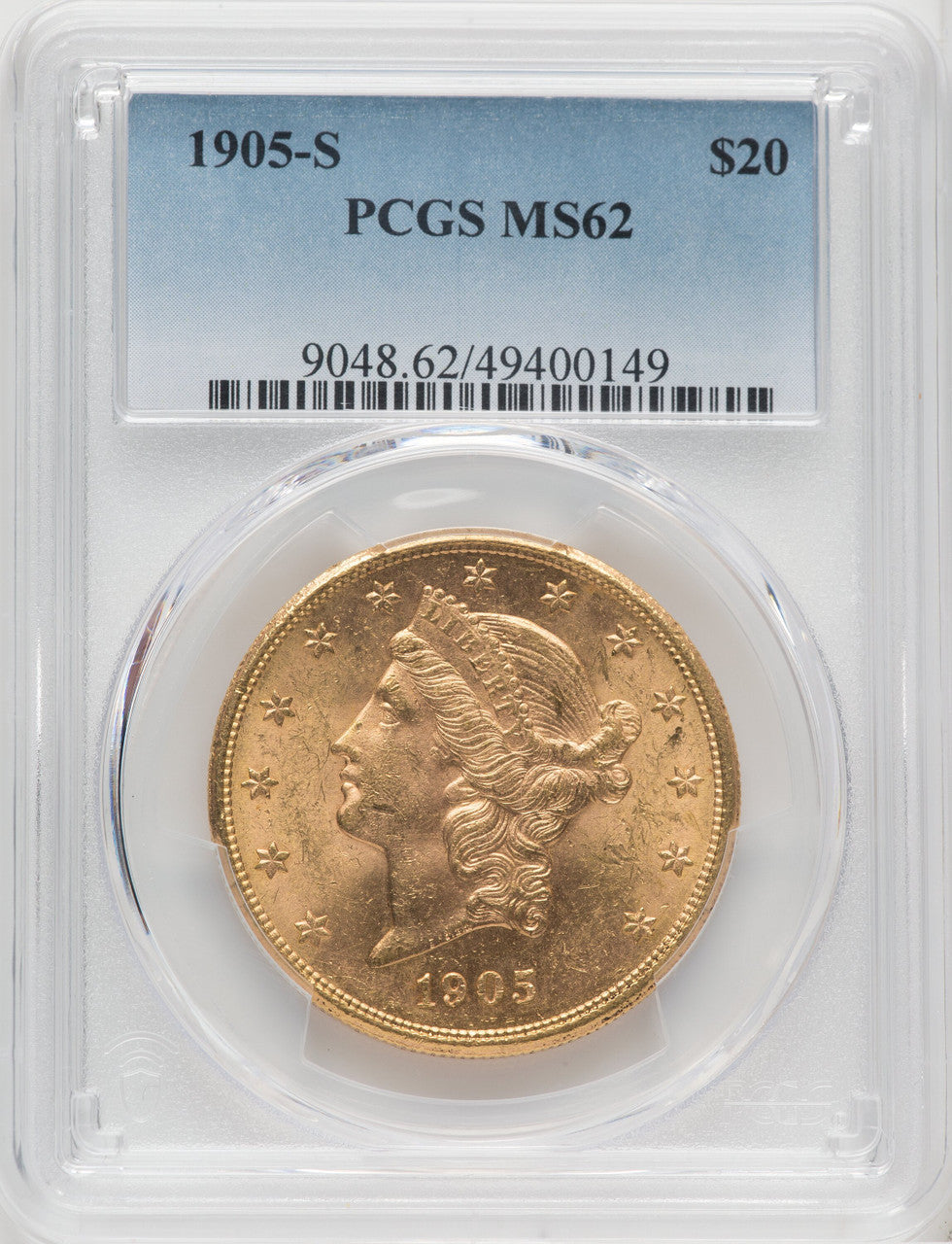 1905-S $20 Liberty Double Eagle PCGS MS62