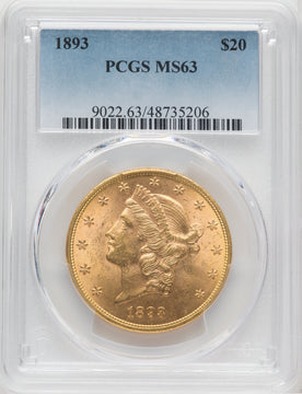 1893 $20 Liberty Double Eagle PCGS MS63 (177012023)