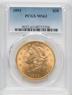 1893 $20 Liberty Double Eagle PCGS MS63 (177012023)