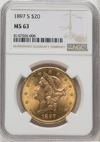 1897-S $20 Liberty Double Eagle NGC MS63 (171415014)
