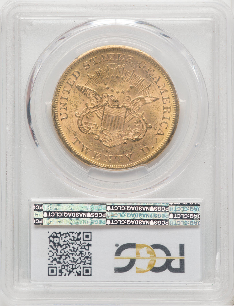 1855-S $20 Liberty Double Eagle PCGS MS61