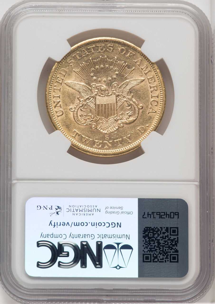 1861-S $20 Liberty Double Eagle NGC AU58