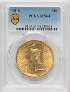 1915 $20 Saint-Gaudens Double Eagle PCGS MS64