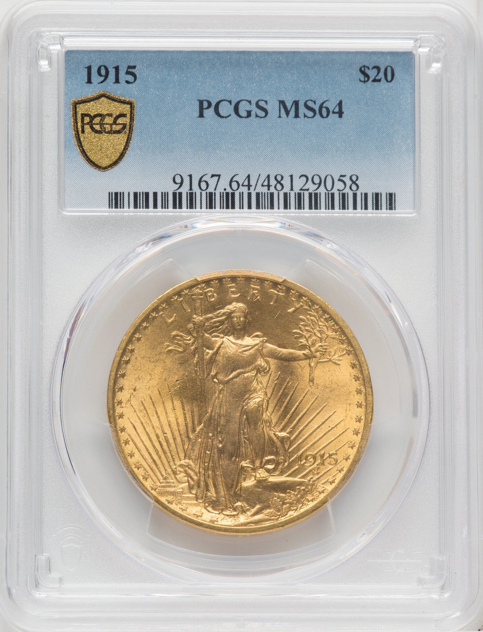 1915 $20 Saint-Gaudens Double Eagle PCGS MS64