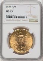 1926 $20 Saint-Gaudens Double Eagle NGC MS65
