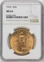 1910 $20 Saint-Gaudens Double Eagle NGC MS63 (571958083)
