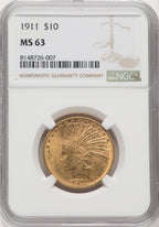 1911 $10 Indian Eagle NGC MS63 (572031033)