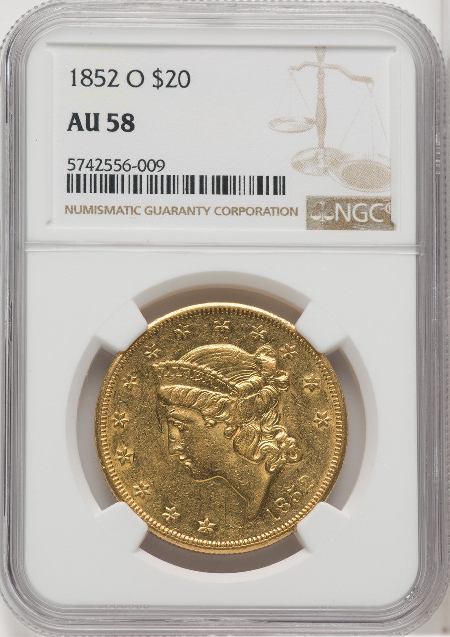 1852-O $20 Liberty Double Eagle NGC AU58 (519326005)