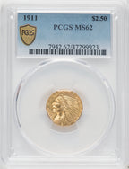 1911 $2.50 Indian Quarter Eagle PCGS MS62 (768398003)