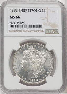 1878 7/8TF $1 STRONG Morgan Dollar NGC MS66