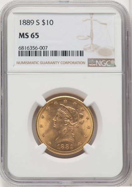 1889-S $10 Liberty Eagle NGC MS65 | LCR Coin