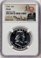1955 50C Mike Castle Franklin Series Proof Franklin Half Dollar NGC PR69 (764072017)