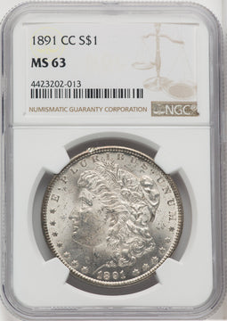 1891-CC $1 Morgan Dollar NGC MS63 (768254030)