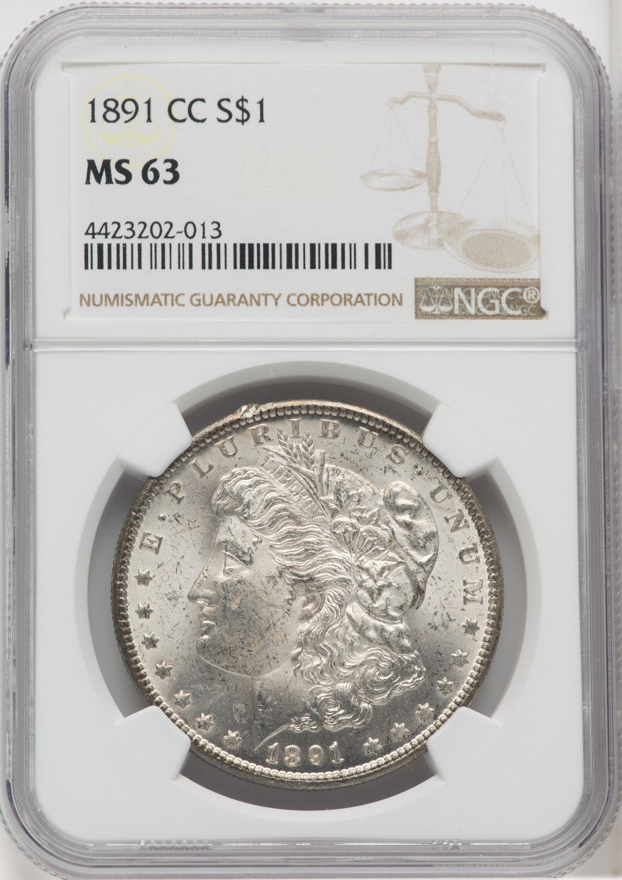 1891-CC $1 Morgan Dollar NGC MS63 (768254030)