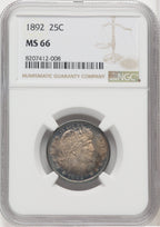 1892 25C Barber Quarter NGC MS66