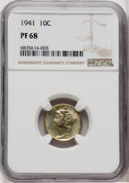 1941 10C Proof Mercury Dime NGC PR68 (768260004)