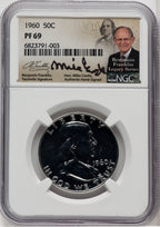 1960 50C Mike Castle Franklin Series Proof Franklin Half Dollar NGC PR69