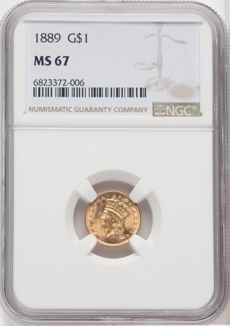 1889 G$1 Gold Dollar NGC MS67 (910364010)
