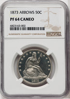 1873 50C Arrows CA Proof Seated Half Dollar NGC PR64
