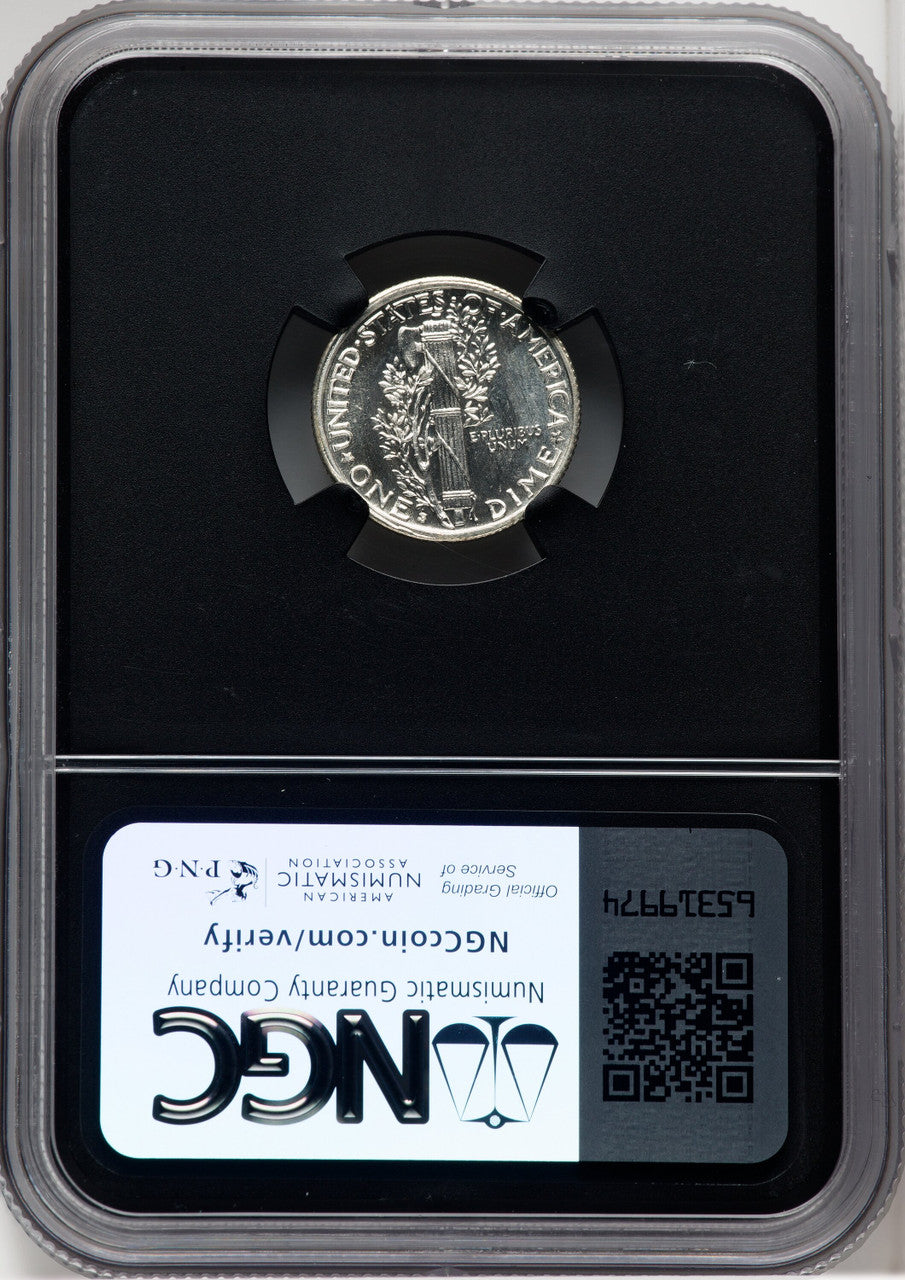 1940-S 10C FB Mike Castle Blk Core Franklin Series Mercury Dime NGC MS67