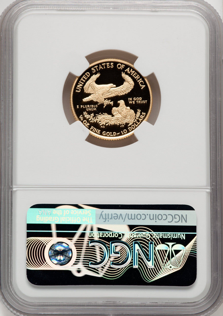 2010-W $10 Quarter-Ounce Gold Eagle First Strike ER Mike Castle NGC PF70
