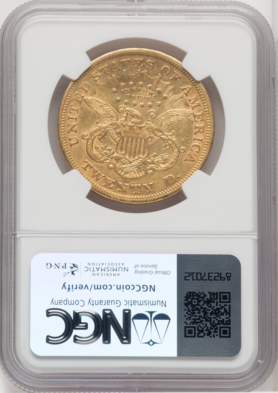 1870-S $20 Liberty Double Eagle NGC AU50