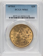 1875-S $20 Liberty Double Eagle PCGS MS61 (571980015)