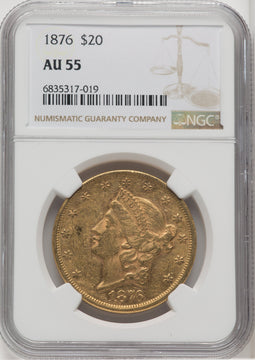 1876 $20 Liberty Double Eagle NGC AU55 (174003039)
