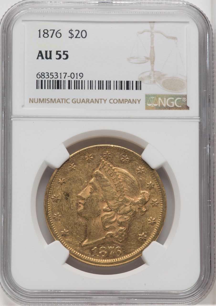 1876 $20 Liberty Double Eagle NGC AU55 (174003039)