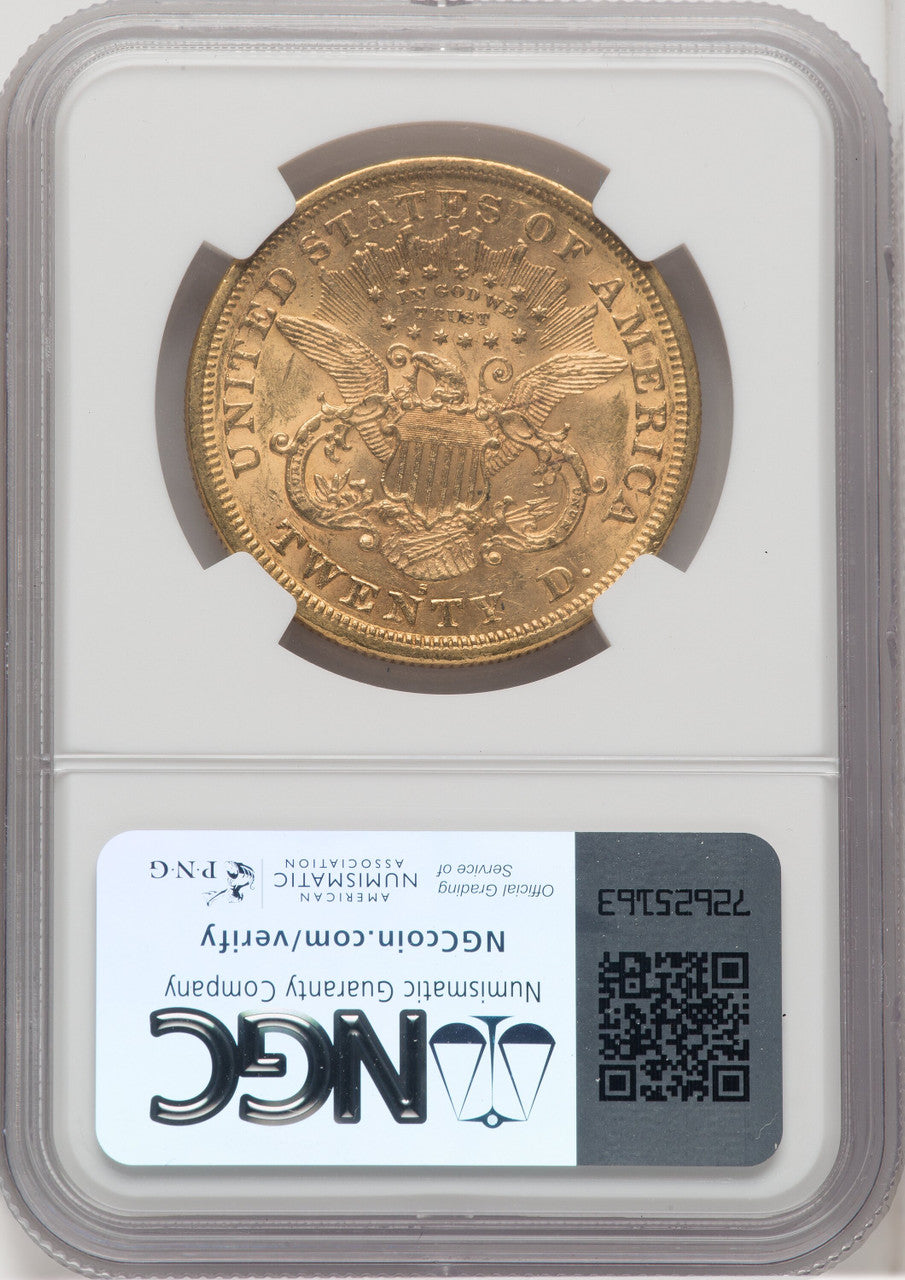 1875-S $20 Liberty Double Eagle NGC AU55 (571967013)