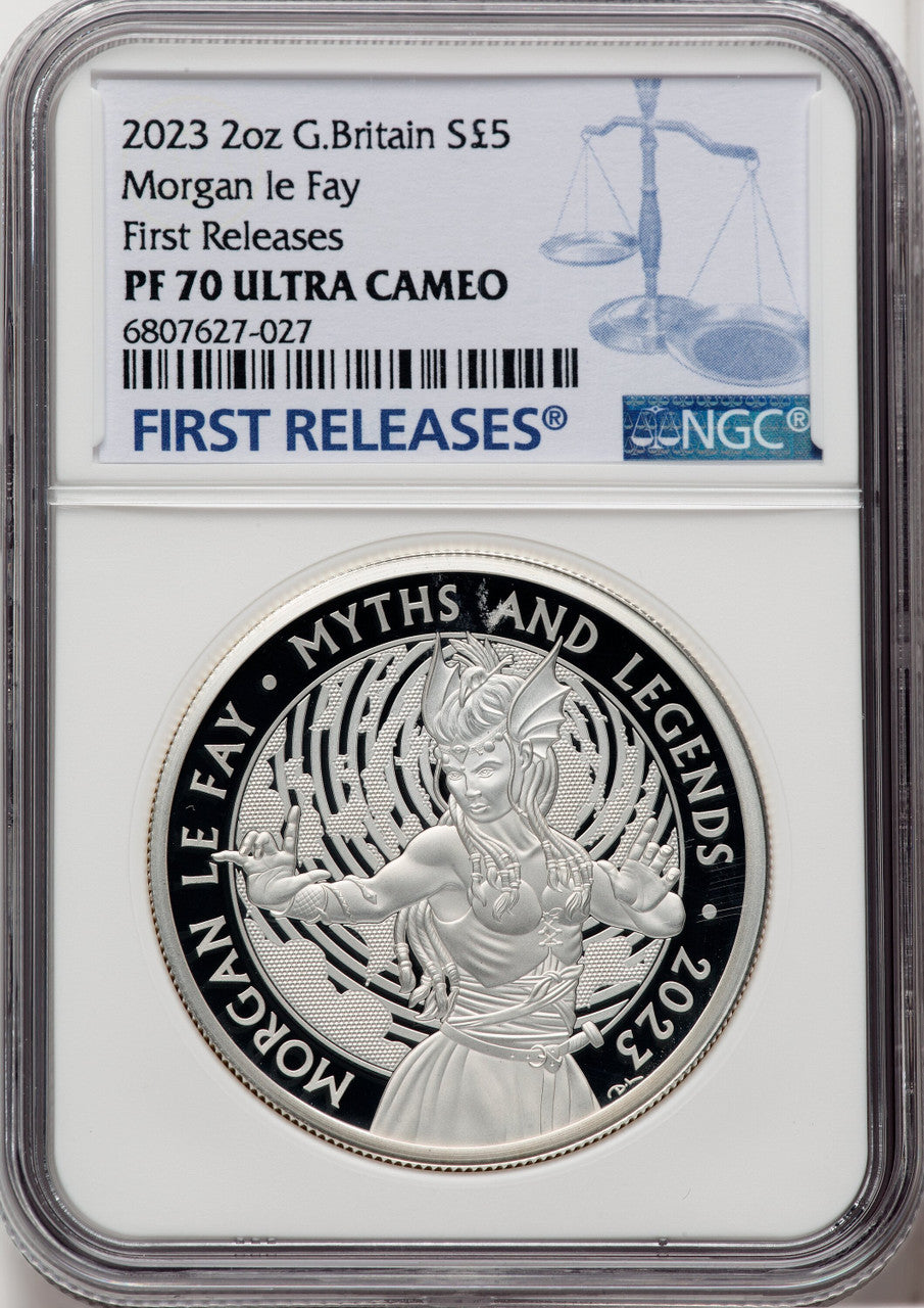 2023 2oz G.Britain Morgan Le Fay Silver Coin NGC PF70UCAM