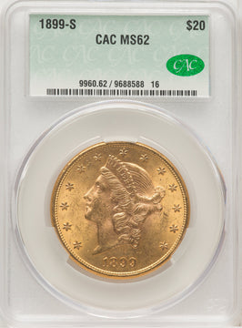 1899-S $20 Liberty Double Eagle CACG MS62 (572032046)