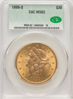 1899-S $20 Liberty Double Eagle CACG MS62 (572032046)