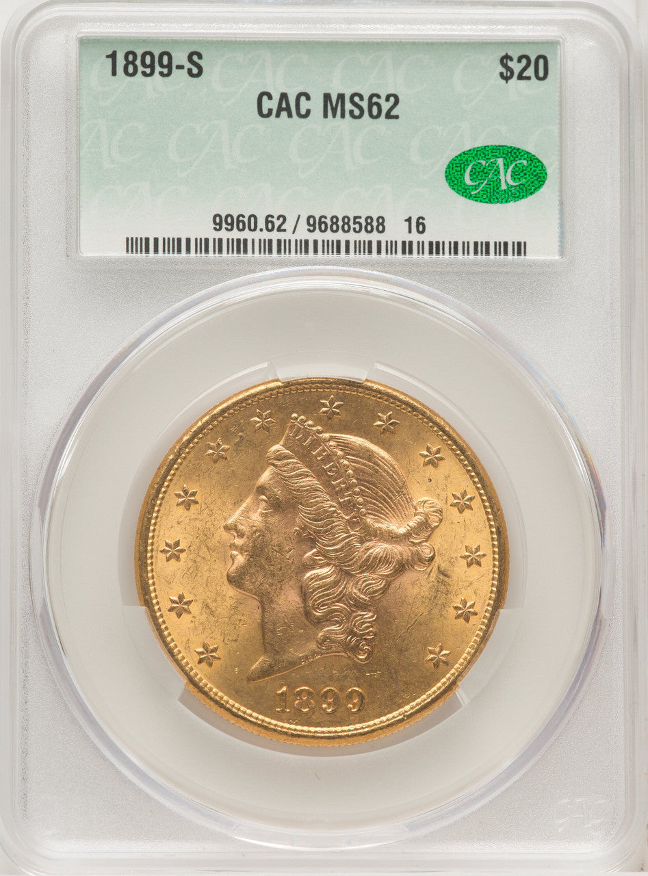 1899-S $20 Liberty Double Eagle CACG MS62 (572032046)